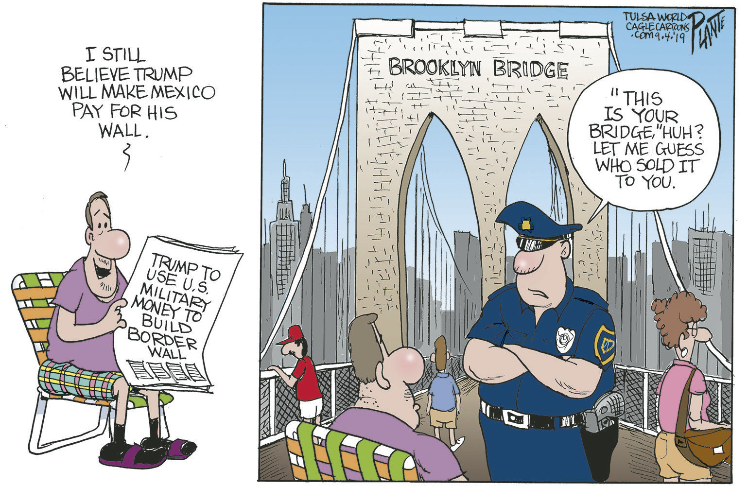Bruce Plante Cartoon: Mexico will pay for the wall